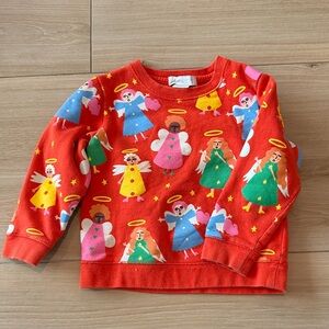 Stella McCartney Kids Angel Star Print Sweatshirt Red Cotton Pullover Size 4Y
